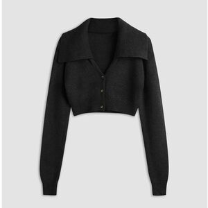 Black Cropped Sweater, Size M